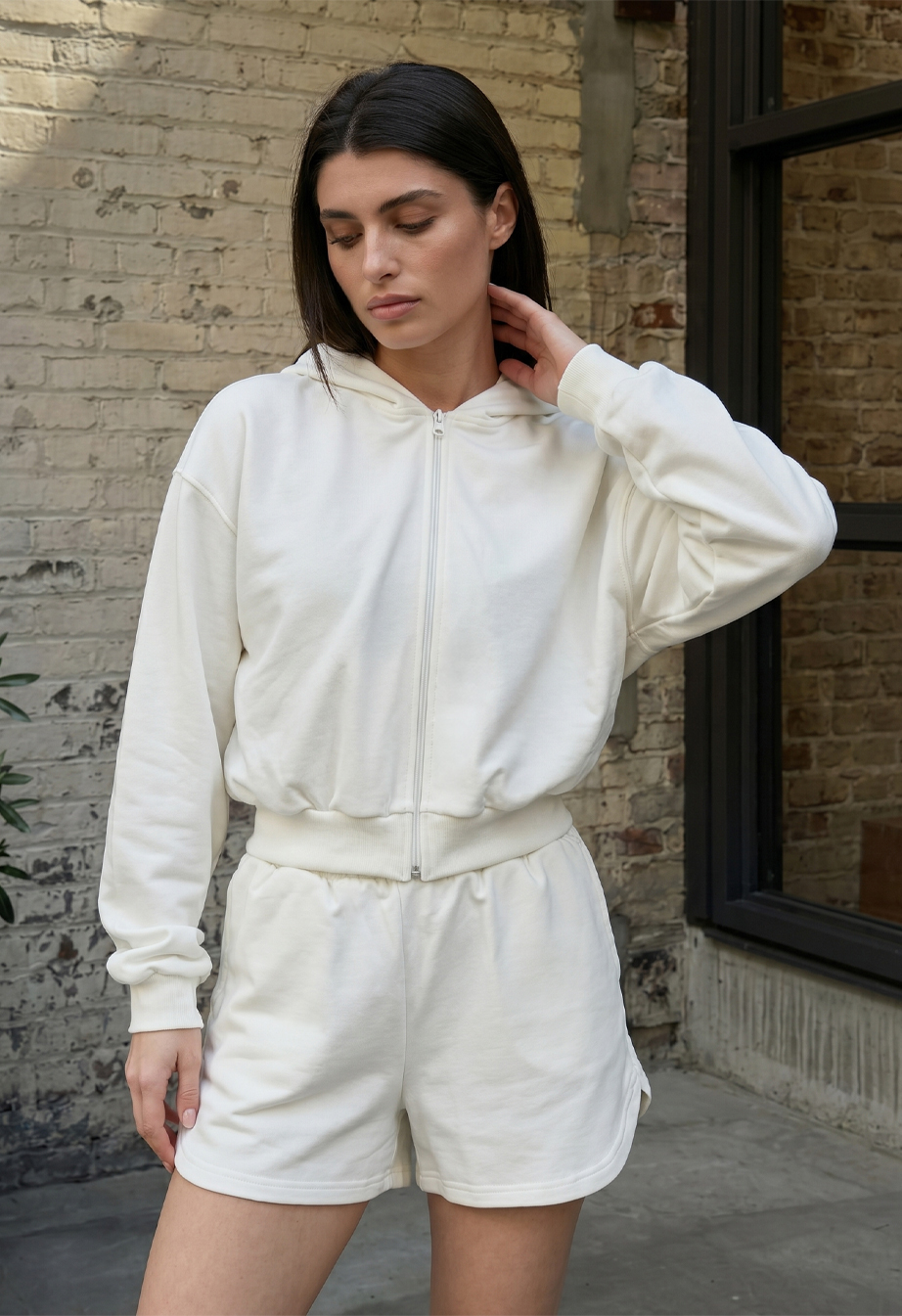 Komplet bluza + spodenki Staff fiz white