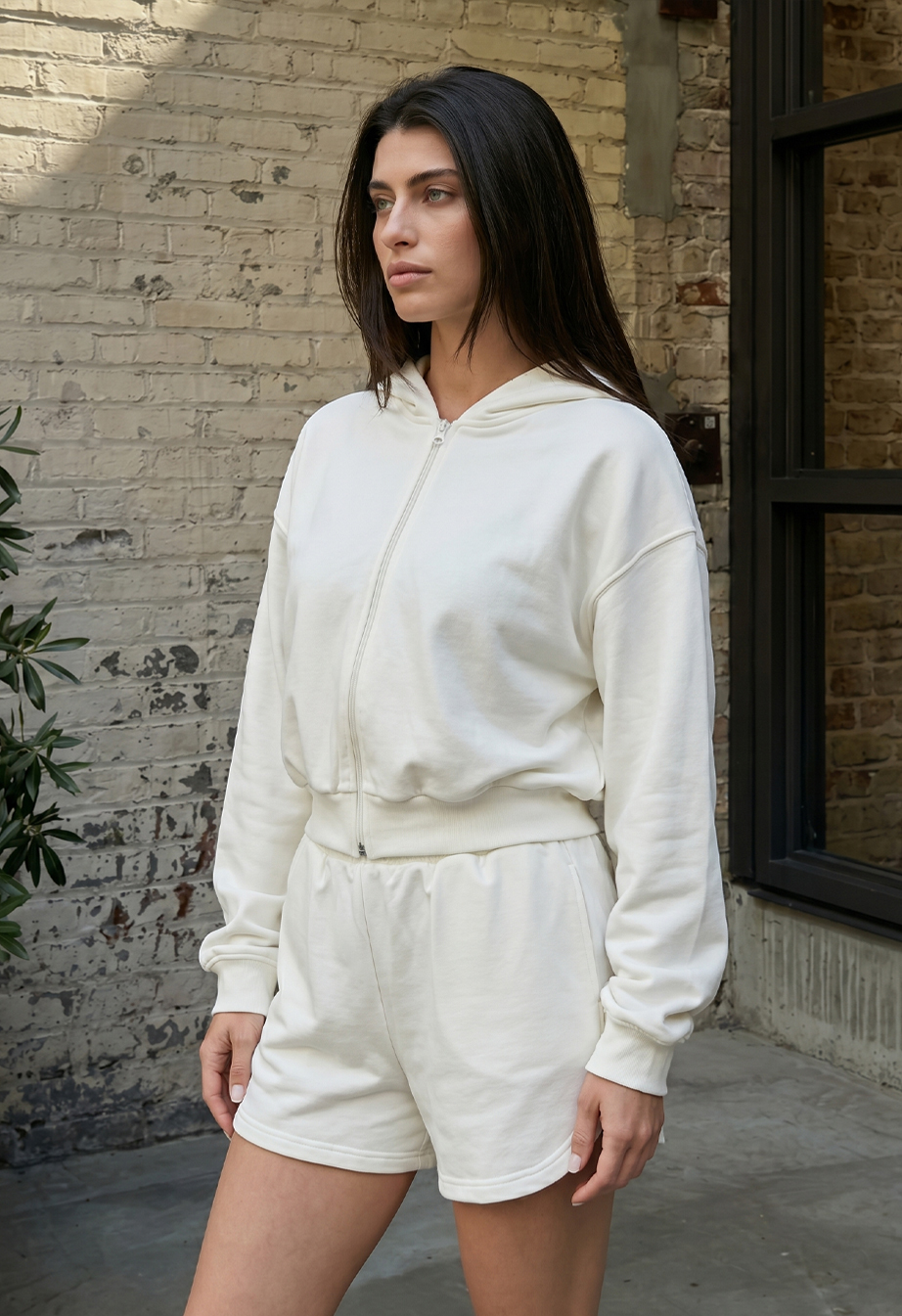 Komplet bluza + spodenki Staff fiz white