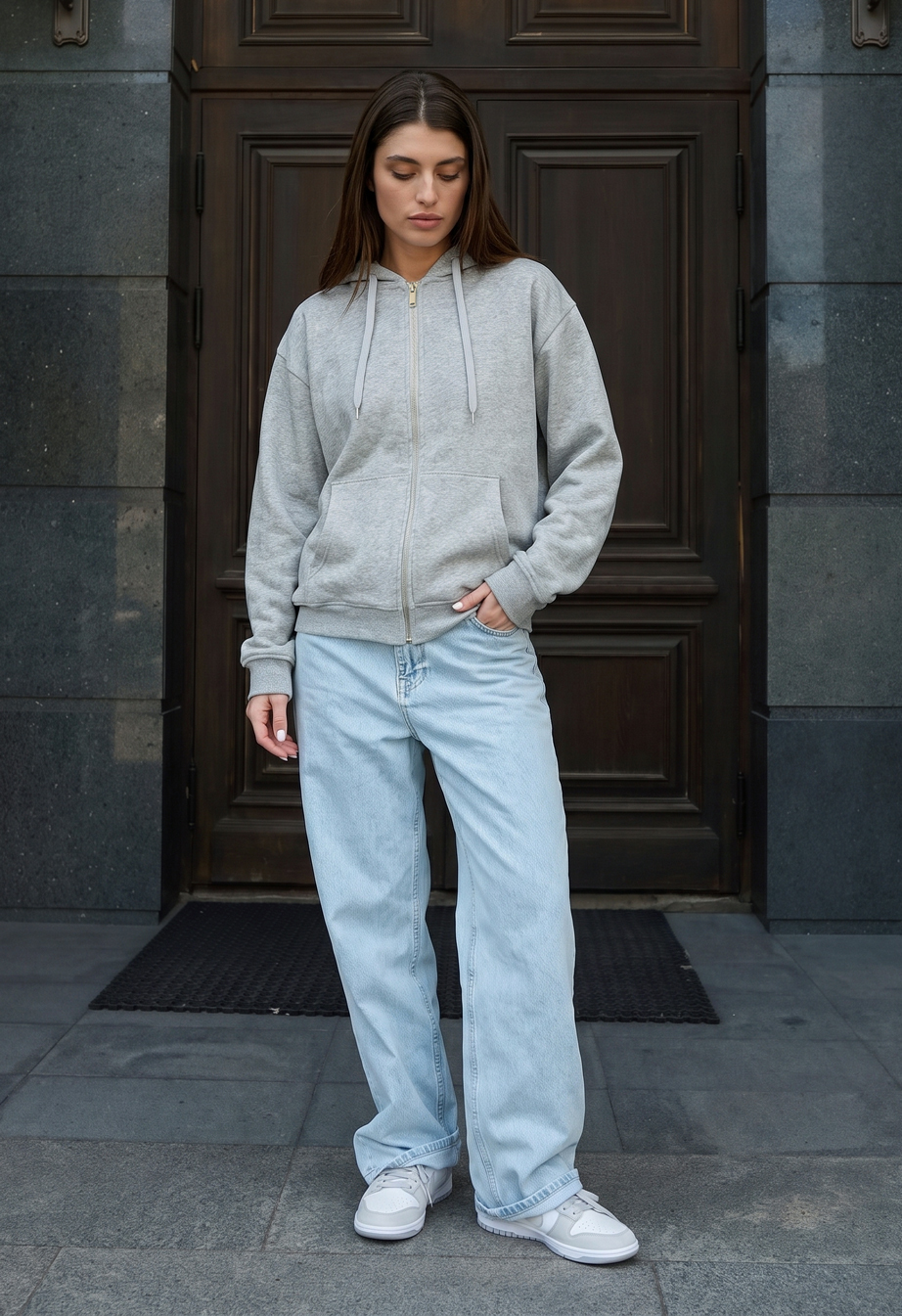 Bluza Staff mi gray melange oversize