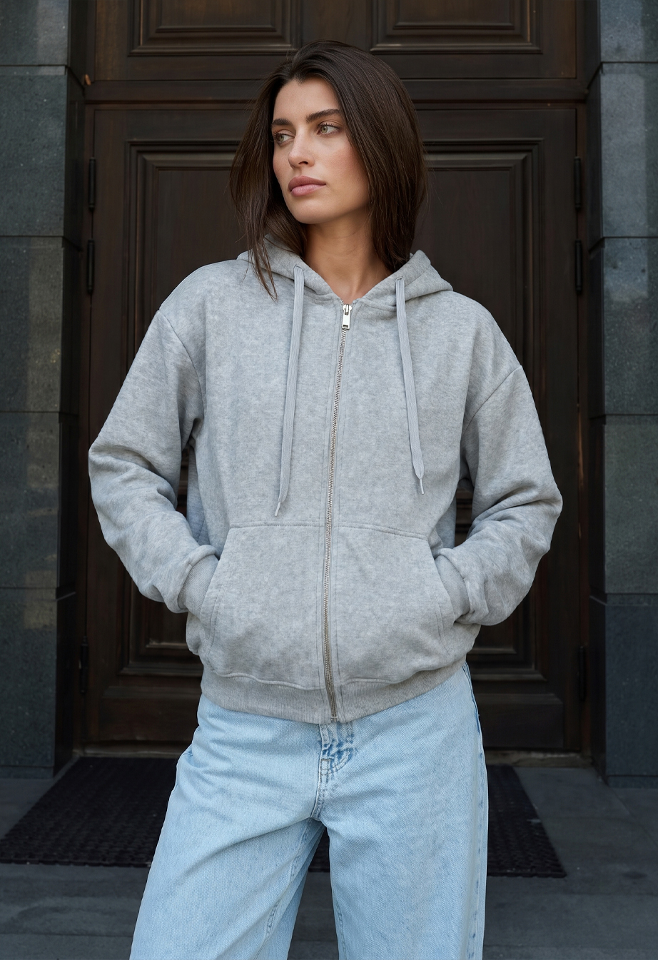 Bluza Staff mi gray melange oversize