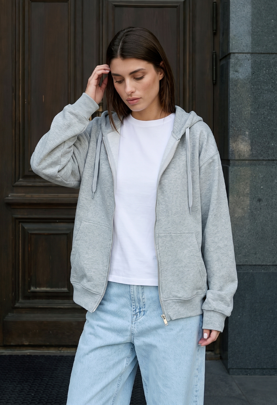 Bluza Staff mi gray melange oversize