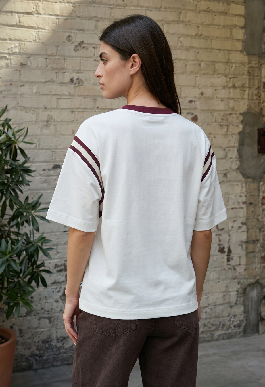 Koszulka Staff en milk & dark bordo