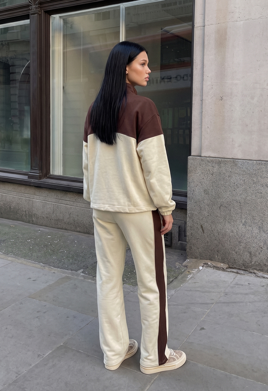 Dres Staff zip brown & milk logo oversize