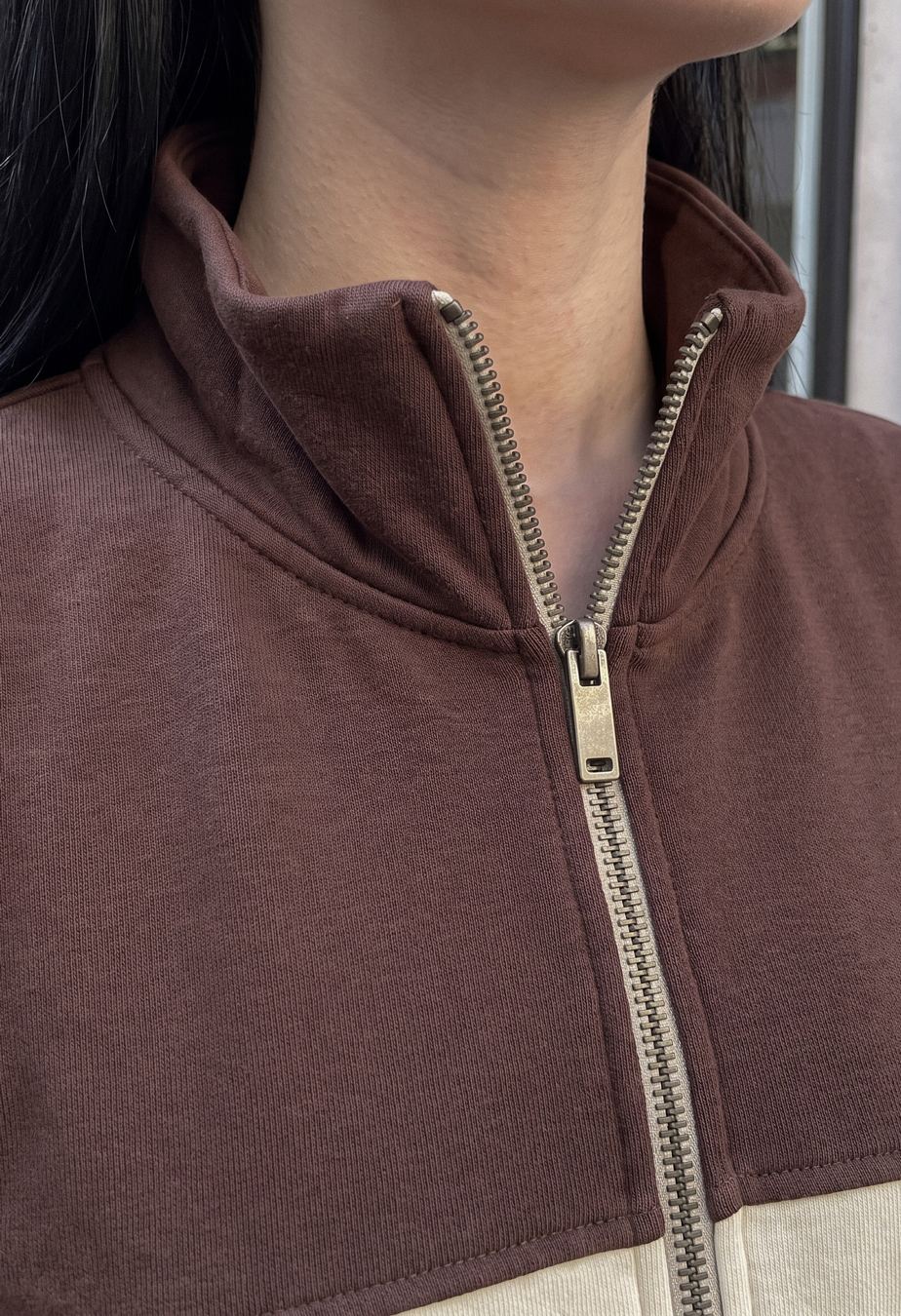 Dres Staff zip brown & milk logo oversize