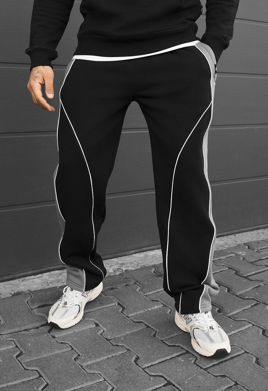 Spodnie dresowe Staff fd black & gray reflective fleece