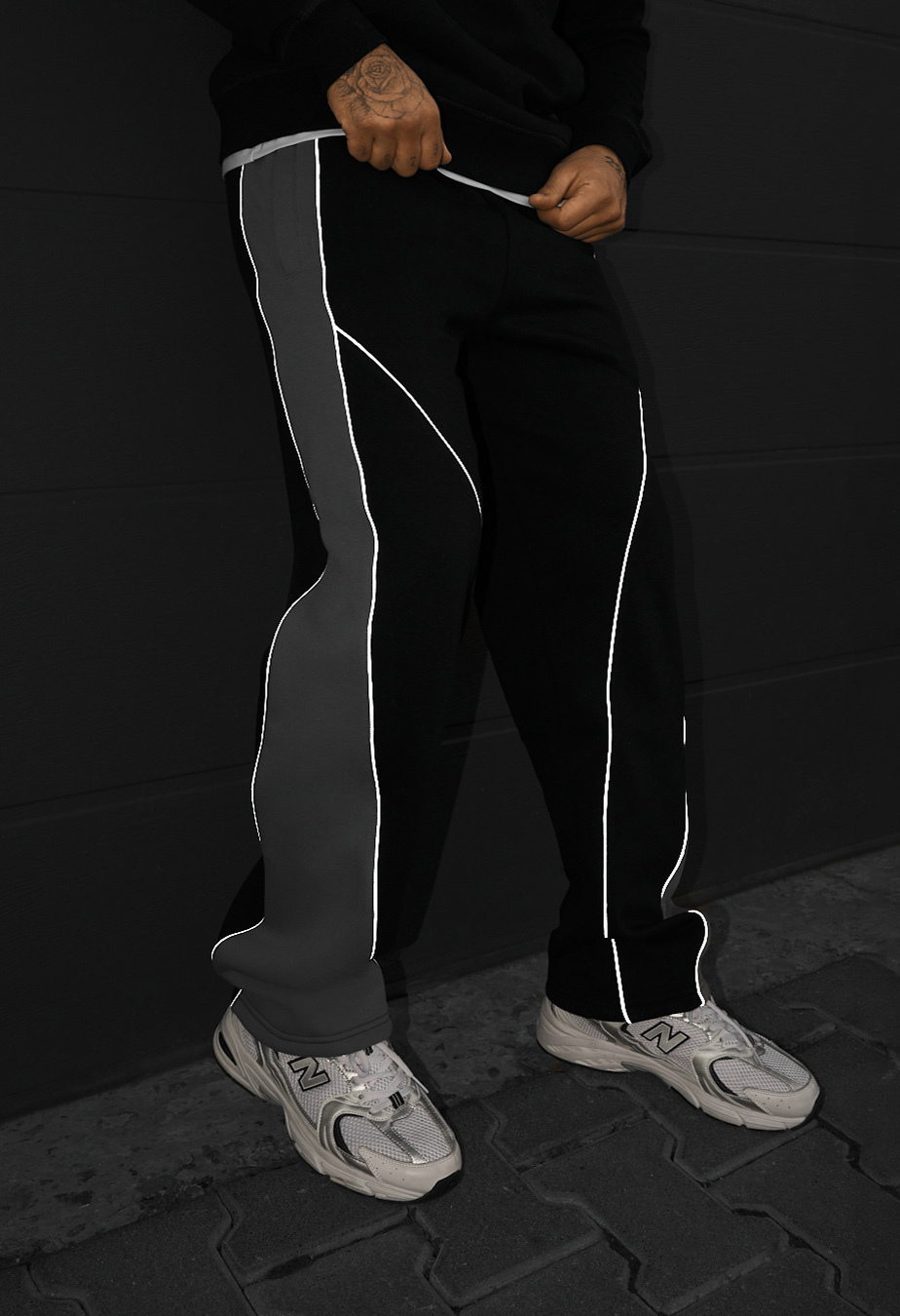Spodnie dresowe Staff fd black & gray reflective fleece