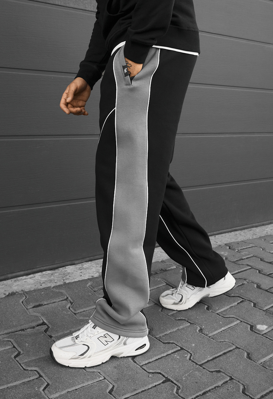 Spodnie dresowe Staff fd black & gray reflective fleece