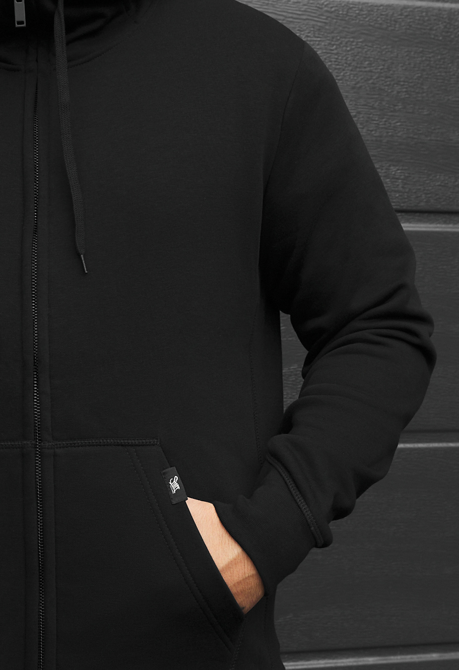 Bluza Staff zip black fleece