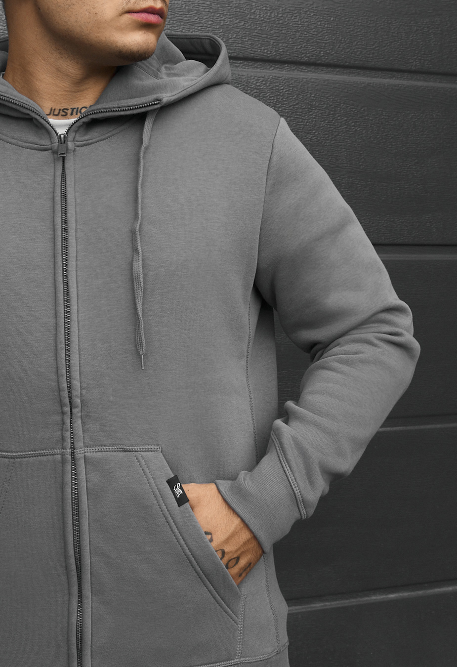 Bluza Staff zip gray fleece