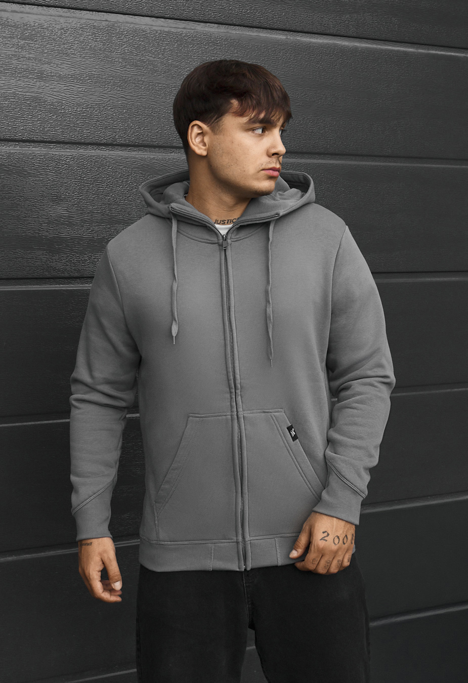 Bluza Staff zip gray fleece