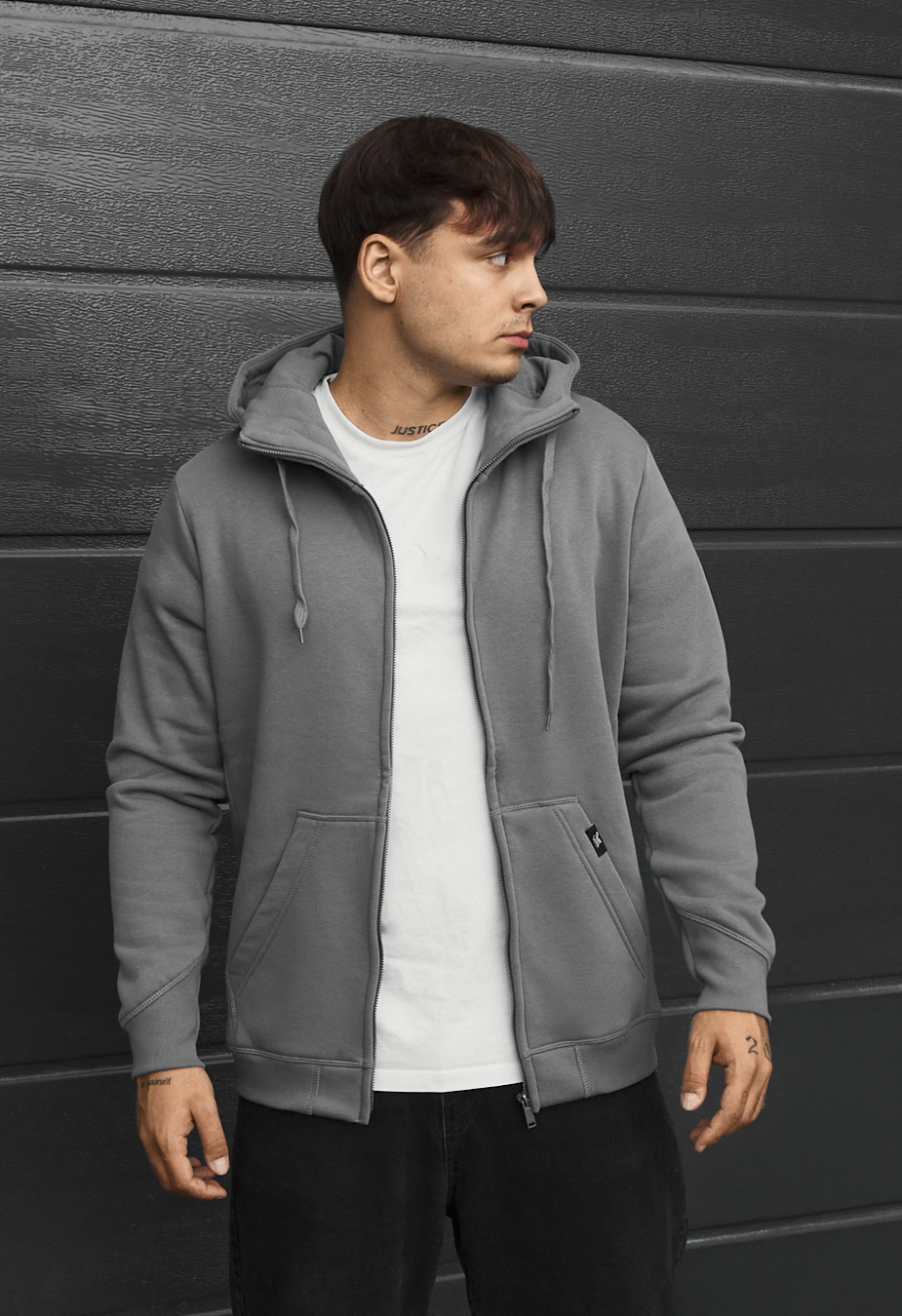 Bluza Staff zip gray fleece