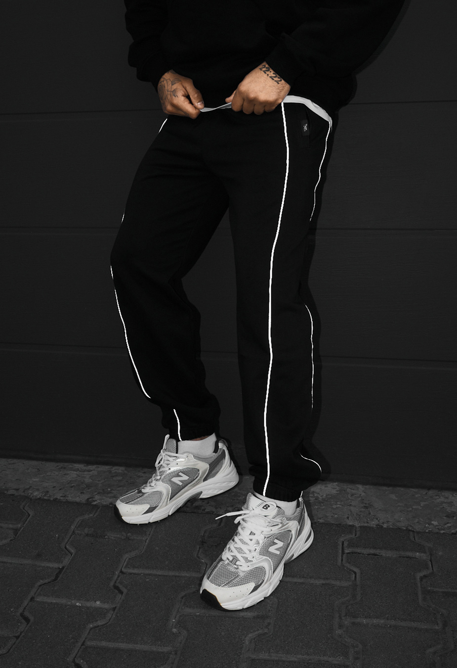 Spodnie dresowe Staff siv black reflective