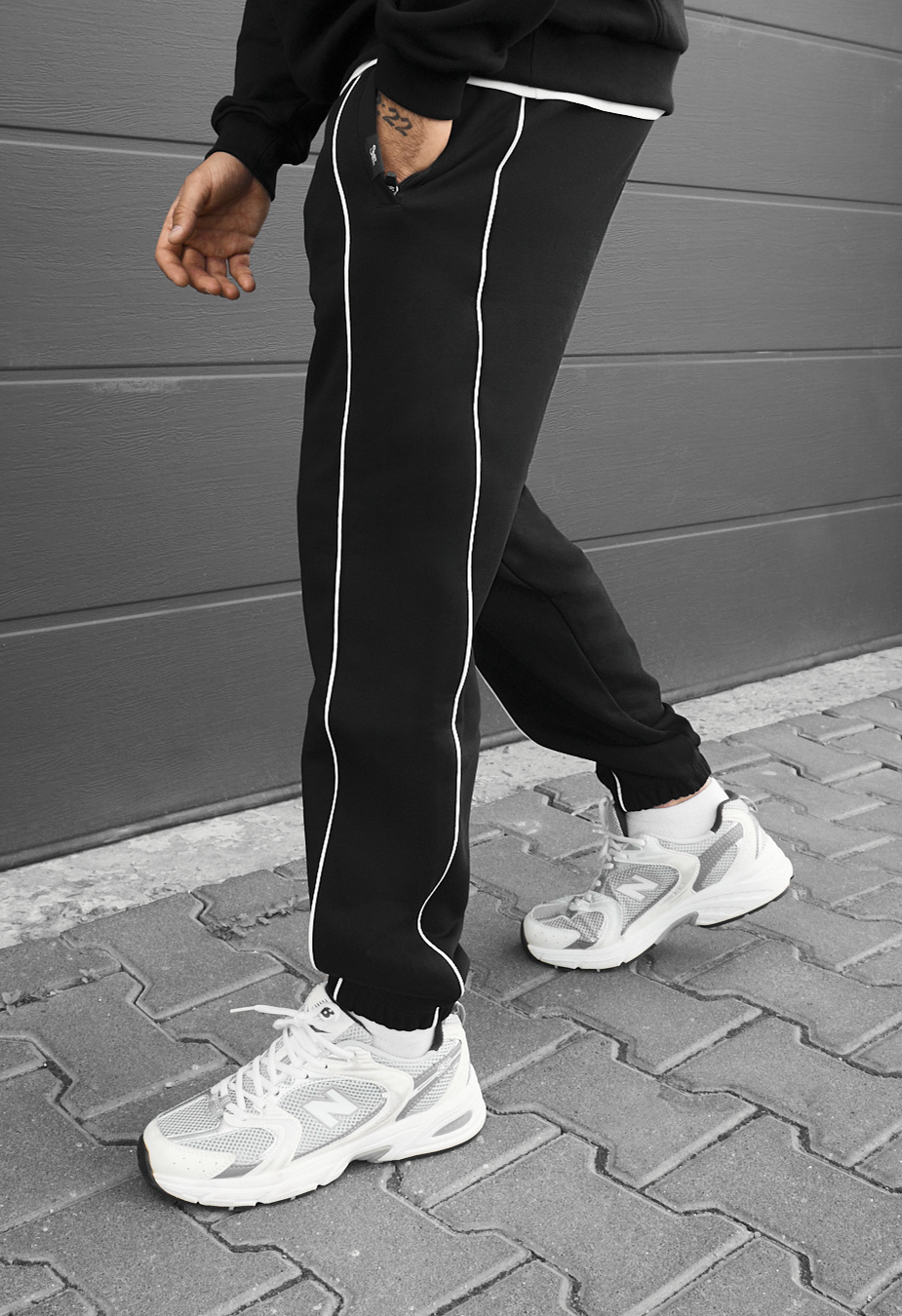 Spodnie dresowe Staff siv black reflective
