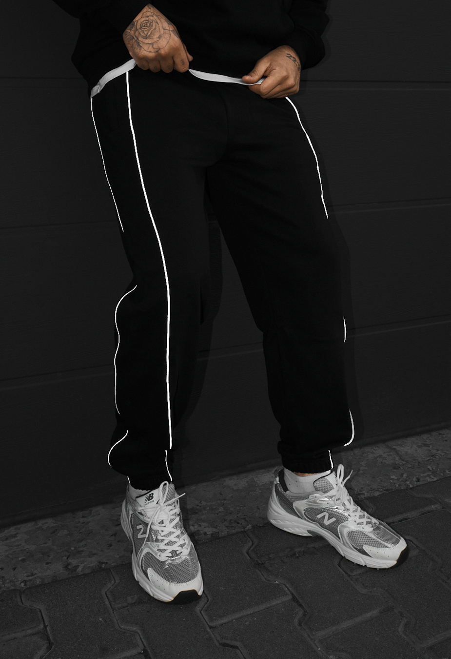 Spodnie dresowe Staff siv black reflective