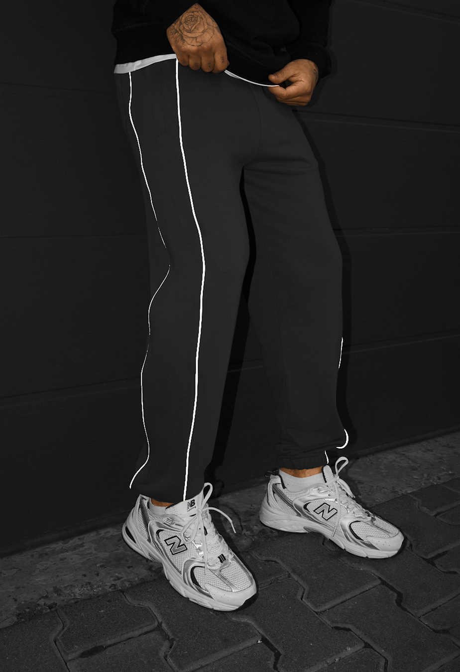 Spodnie dresowe Staff siv dark gray reflective