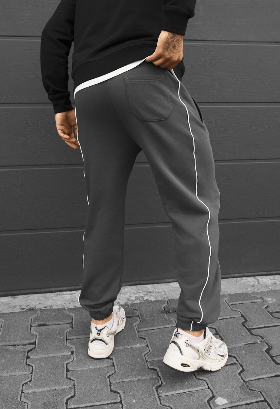Spodnie dresowe Staff siv dark gray reflective