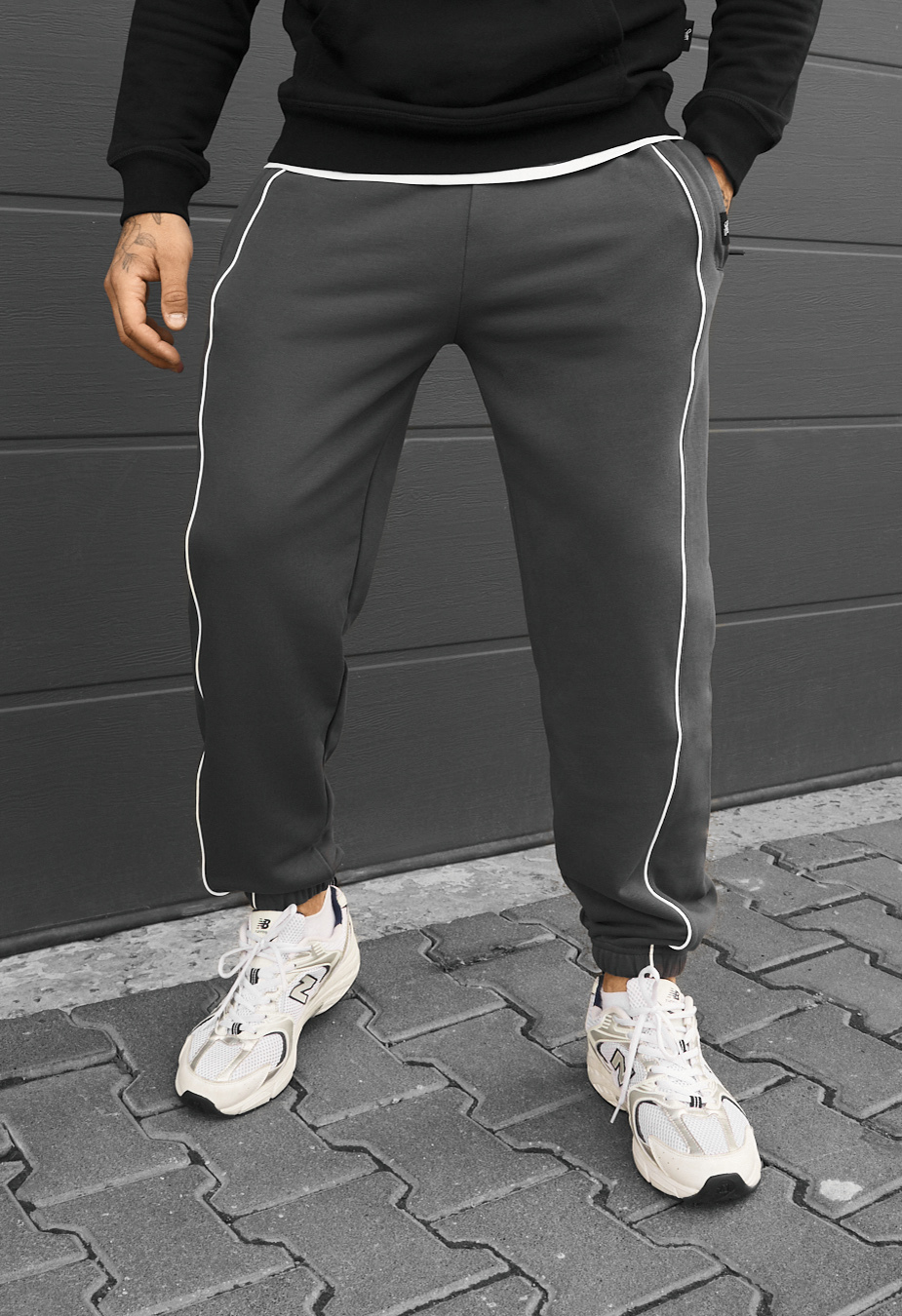 Spodnie dresowe Staff siv dark gray reflective