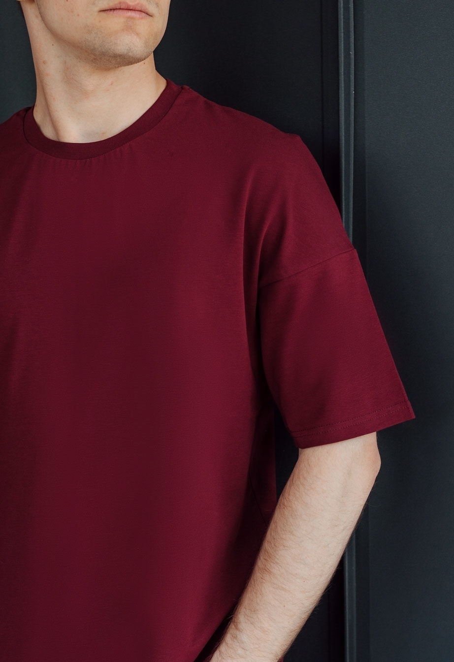 Koszulka Staff bordo basic oversize