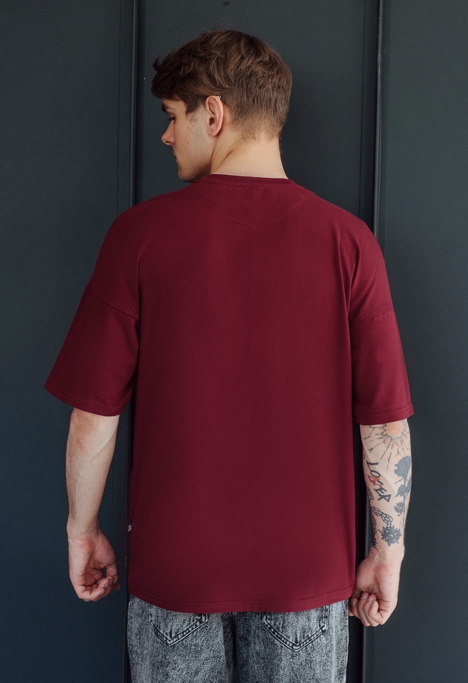 Koszulka Staff bordo basic oversize