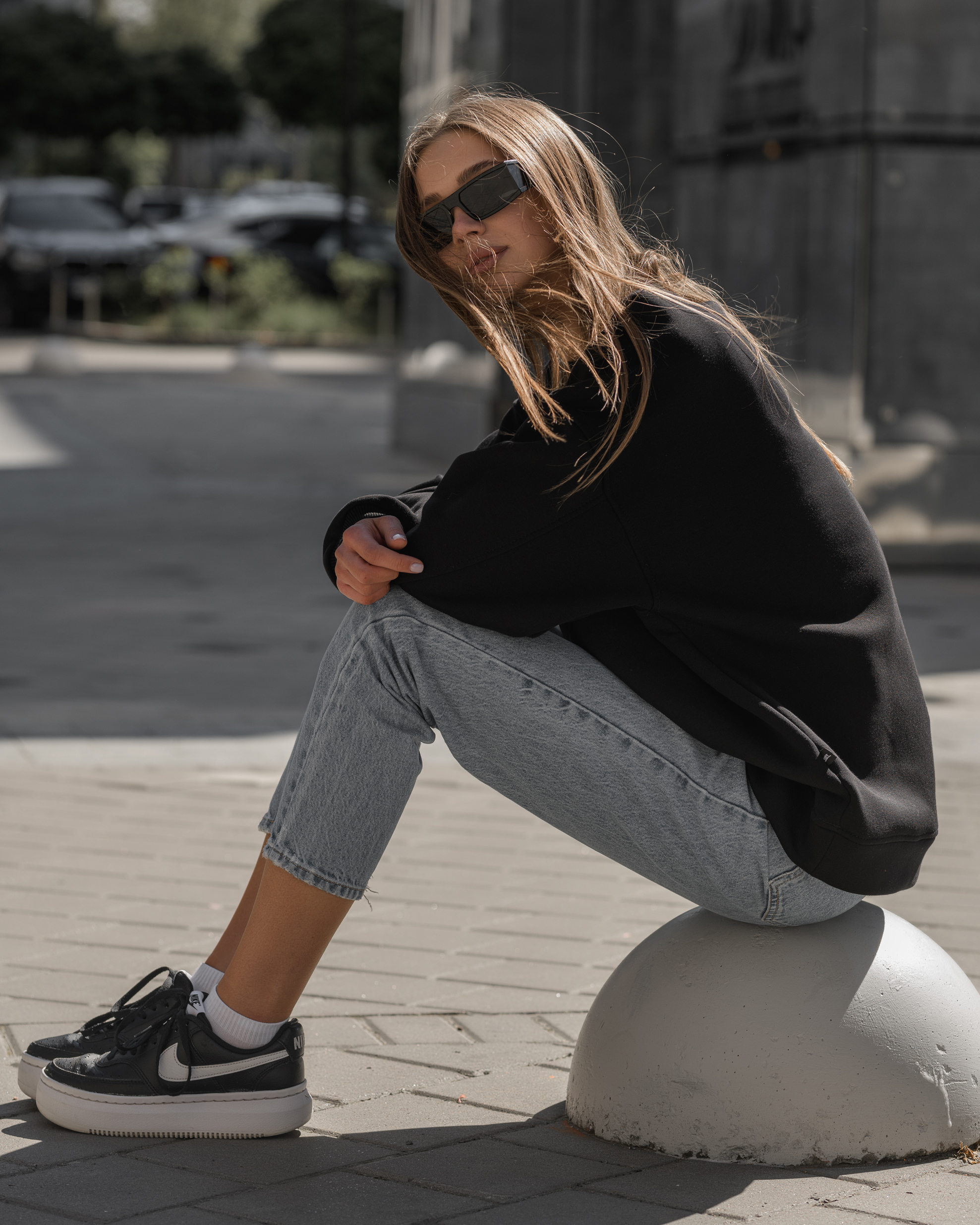 Damska bluza Staff vi black oversize fleece