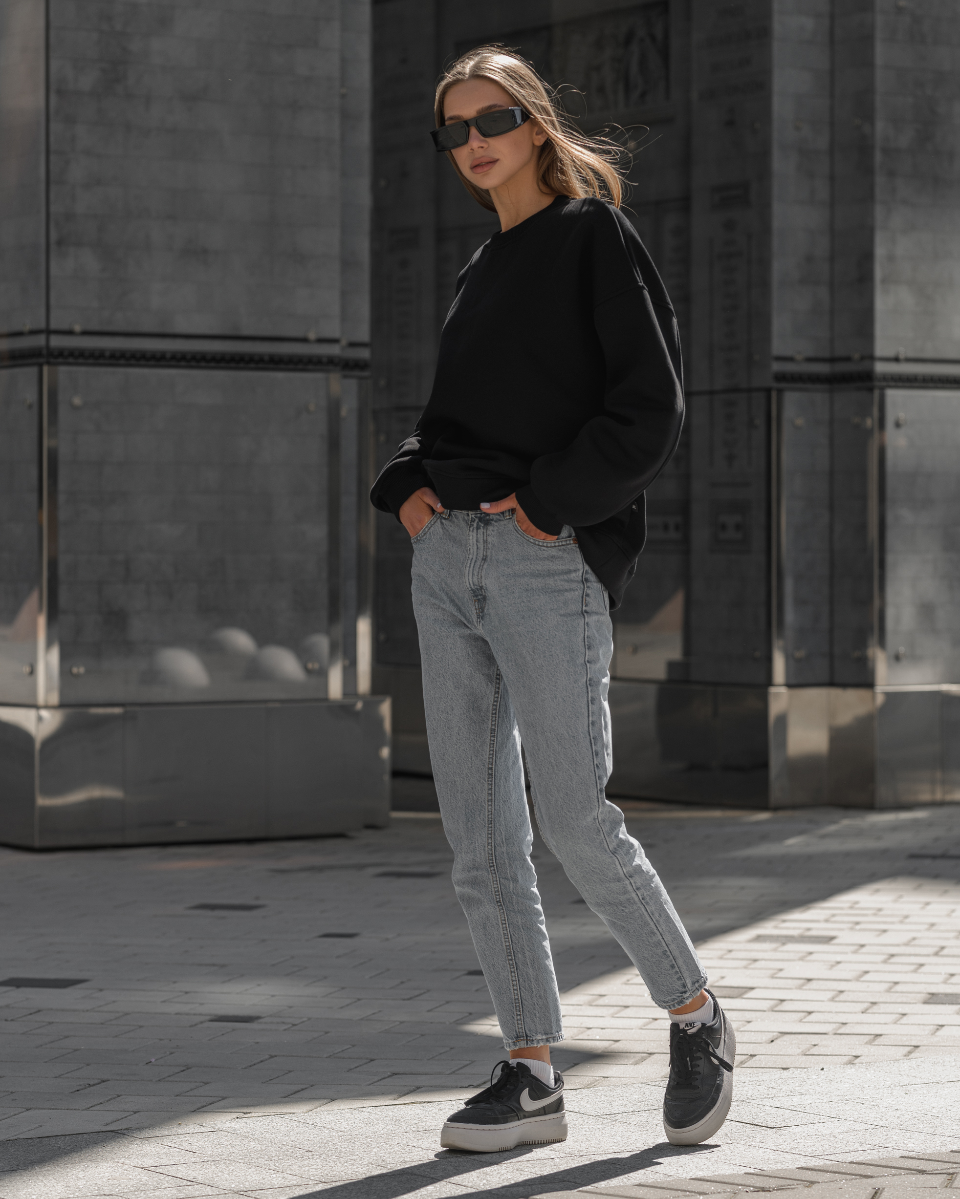 Damska bluza Staff vi black oversize fleece