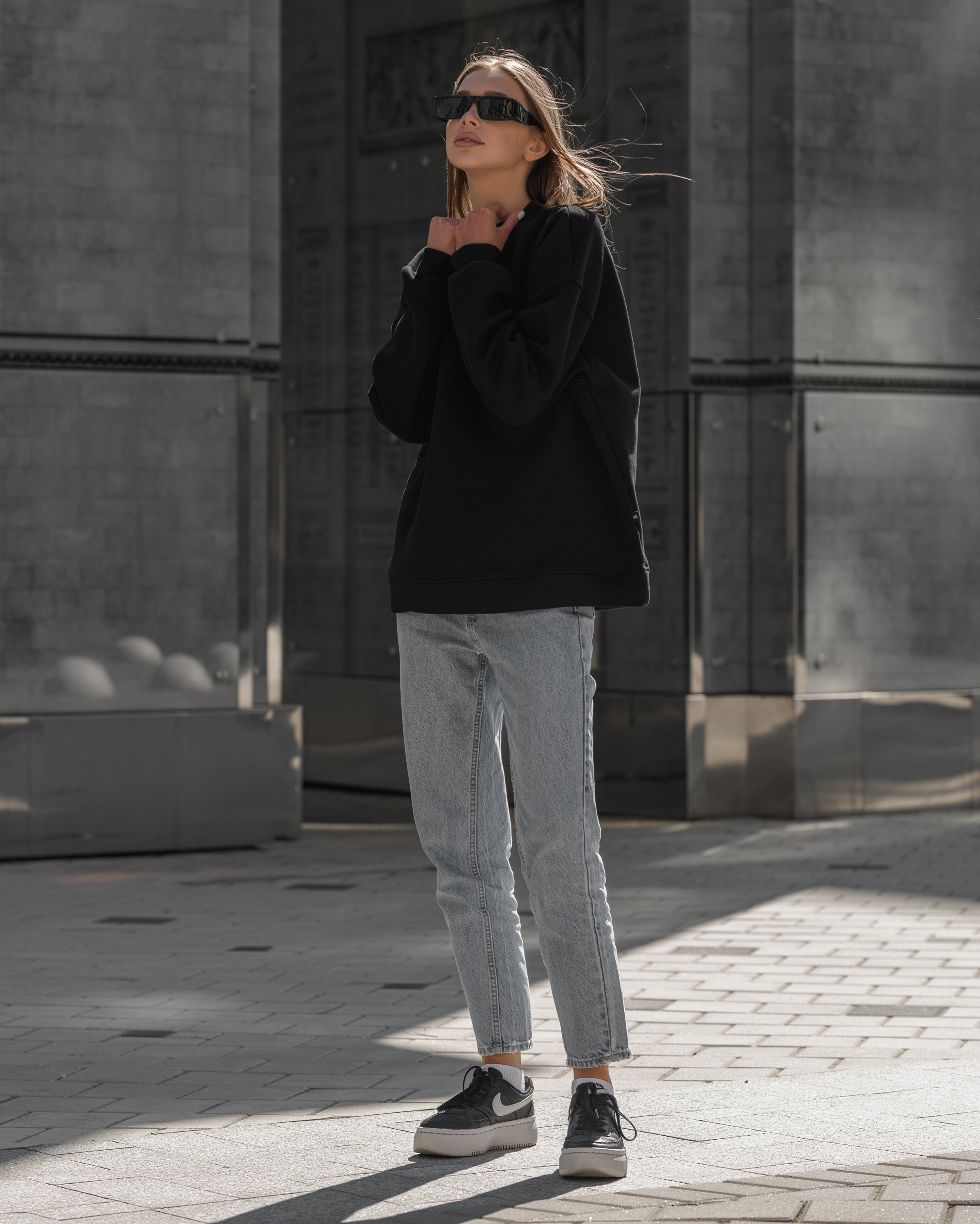 Damska bluza Staff vi black oversize fleece