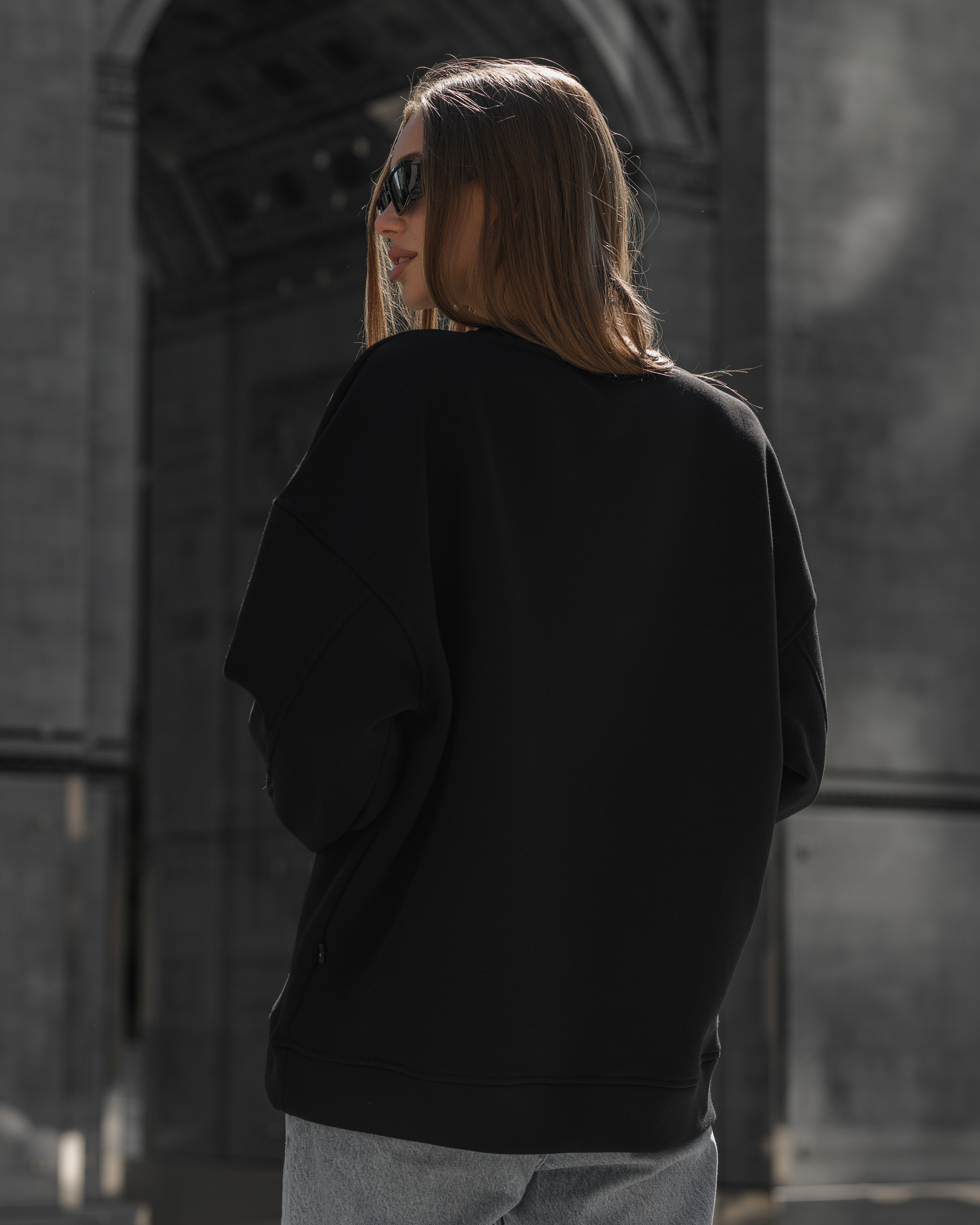 Damska bluza Staff vi black oversize fleece