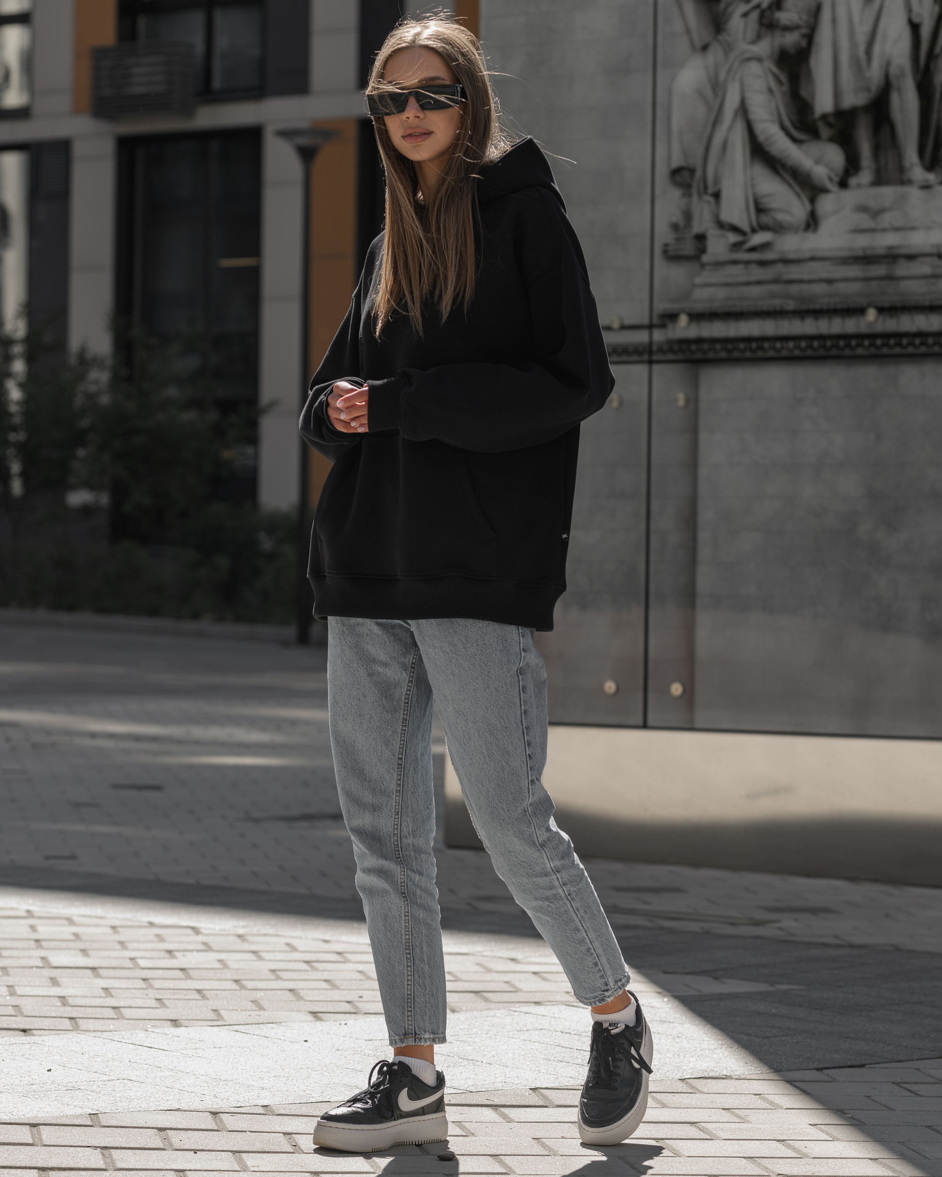 Damska bluza Staff black oversize fleece