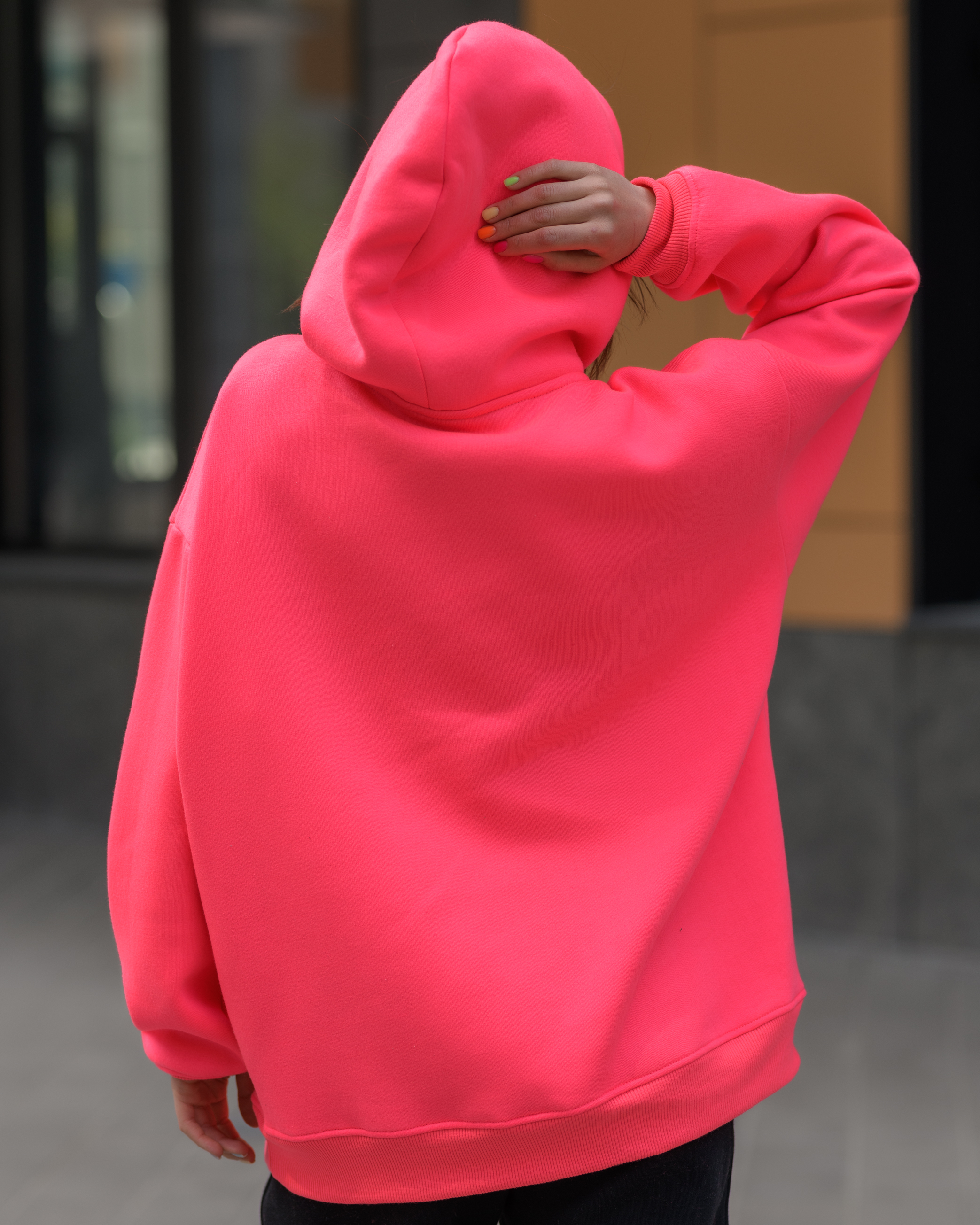 Damska bluza Staff deep pink oversize fleece