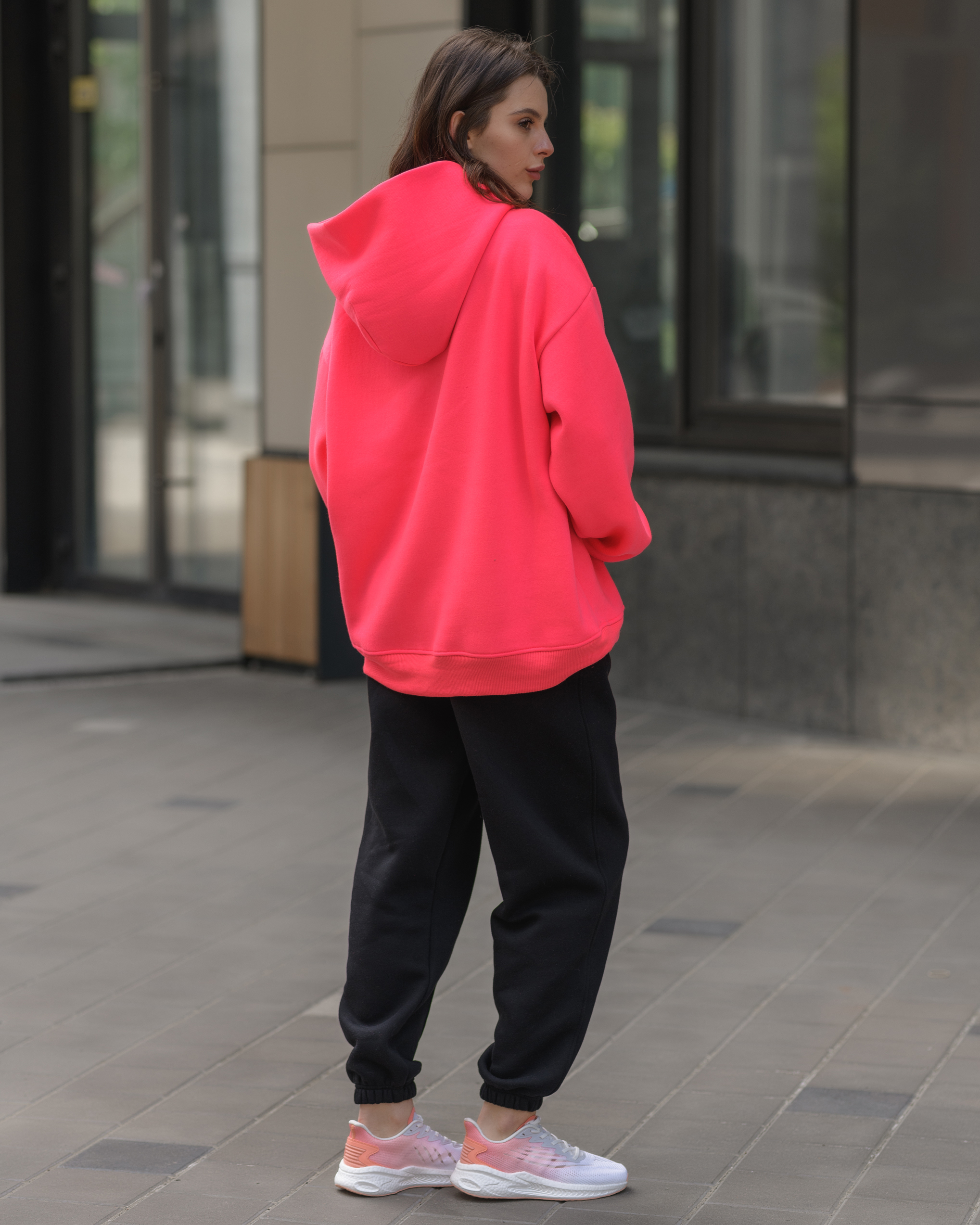 Damska bluza Staff deep pink oversize fleece