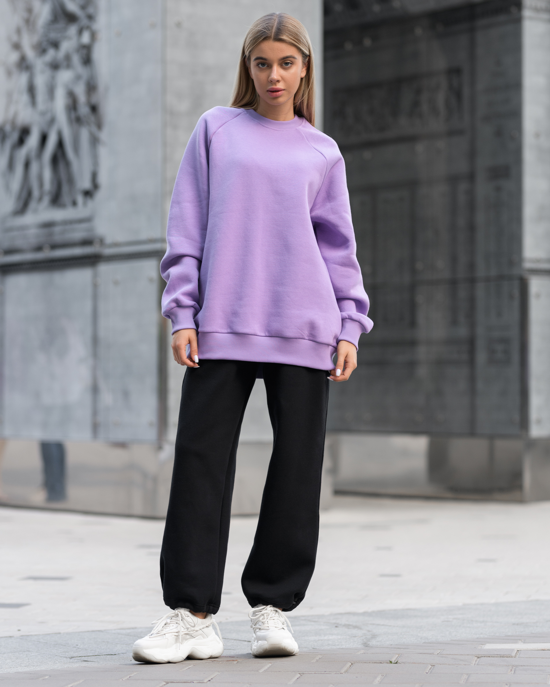 Damska bluza Staff light violet oversize fleece