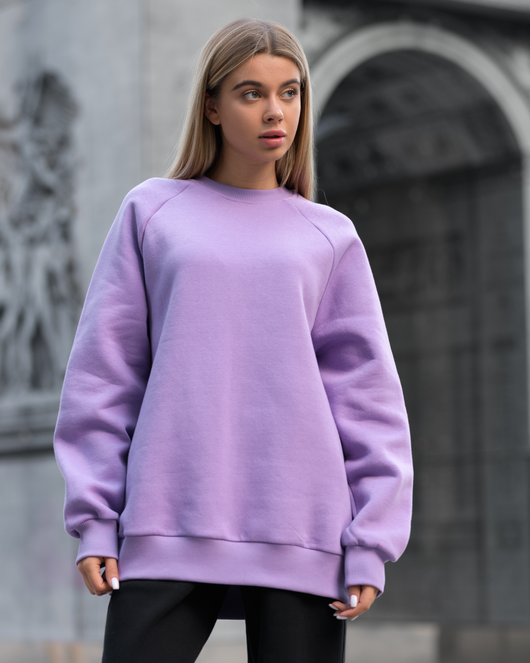 Damska bluza Staff light violet oversize fleece