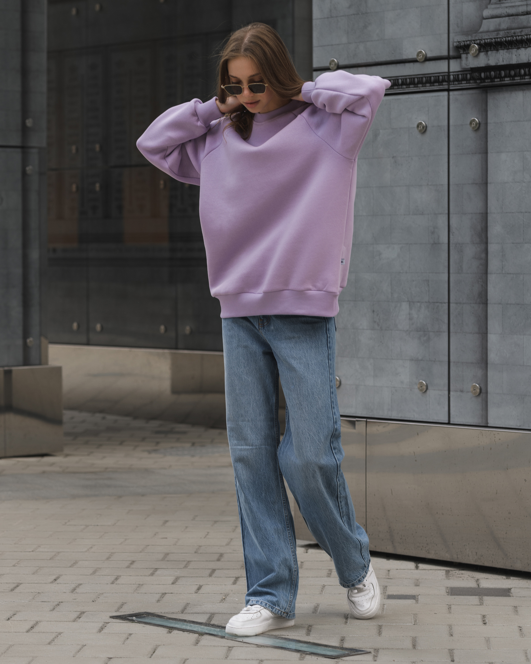 Damska bluza Staff violet oversize fleece