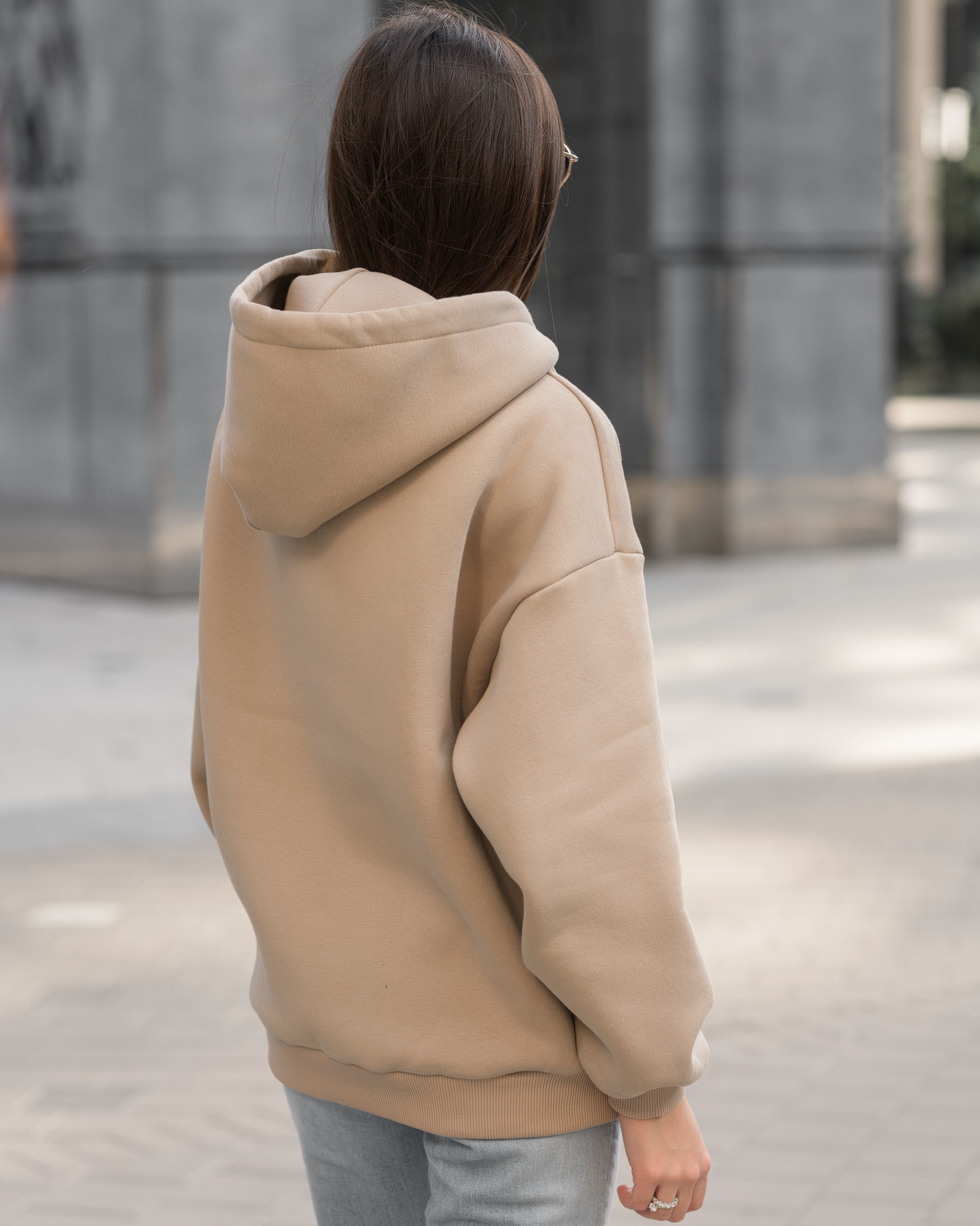 Damska bluza Staff basic light brown oversize fleece