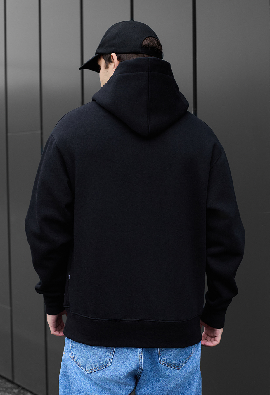 Bluza z kapturem Staff black logo oversize fleece