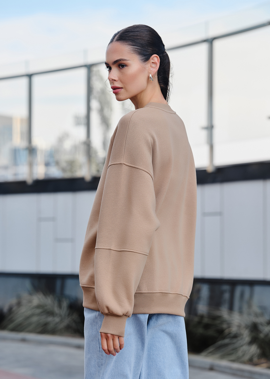 Damska bluza Staff el beige oversize fleece