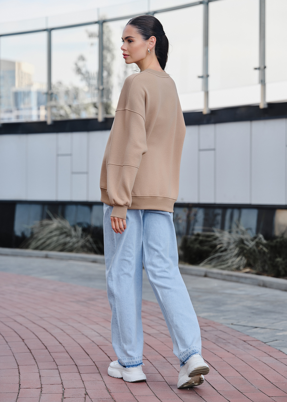 Damska bluza Staff el beige oversize fleece