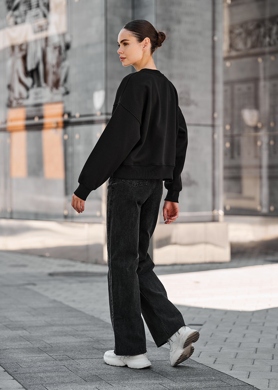 Damska bluza Staff h black oversize fleece