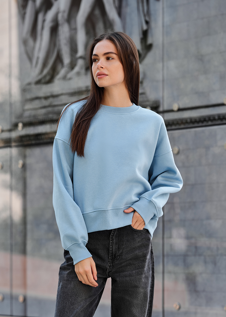 Bluza damska  Staff h light blue oversize fleece