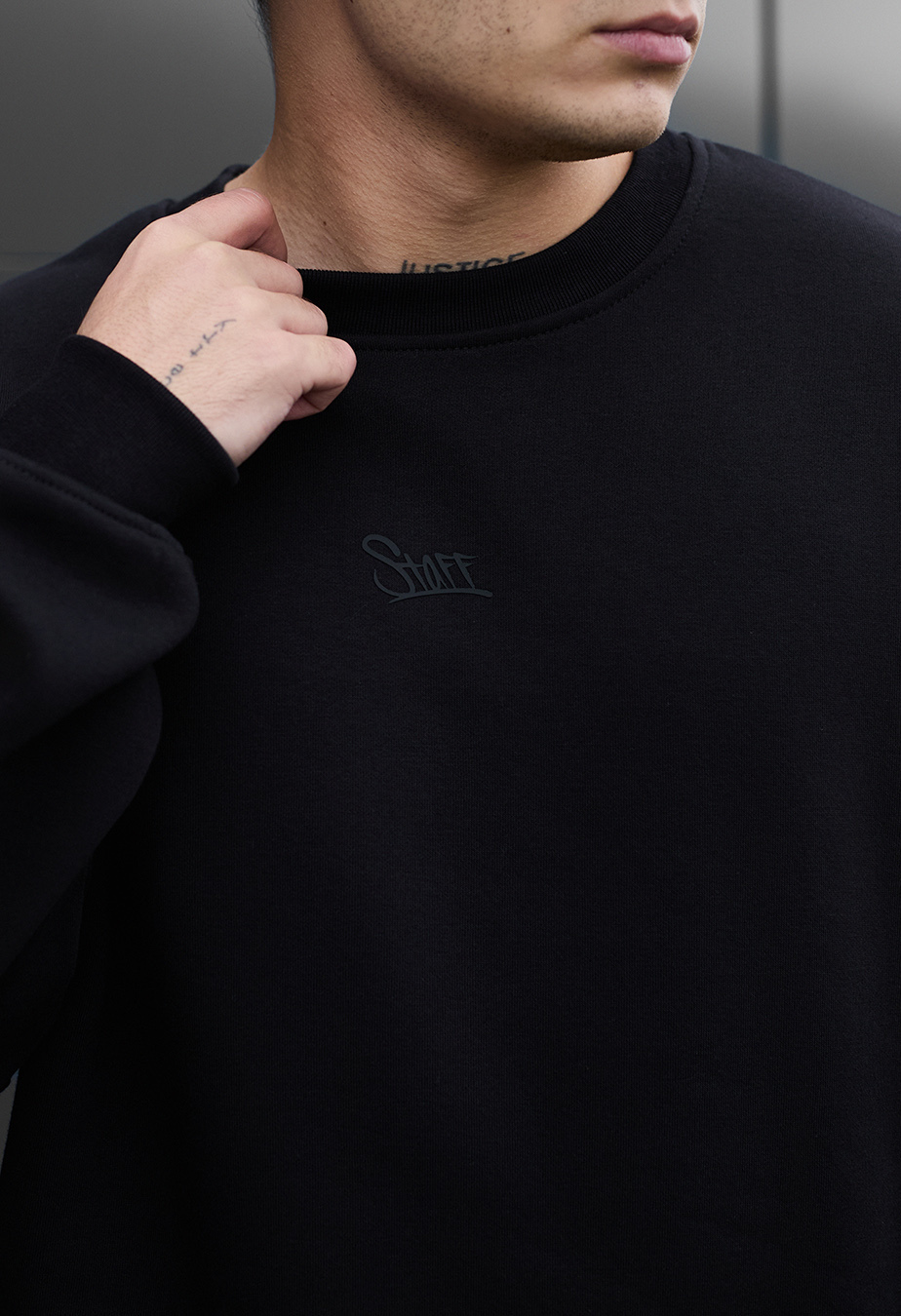 Bluza Staff black logo oversize fleece