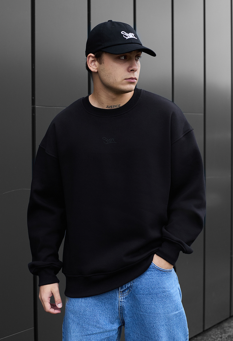 Bluza Staff black logo oversize fleece