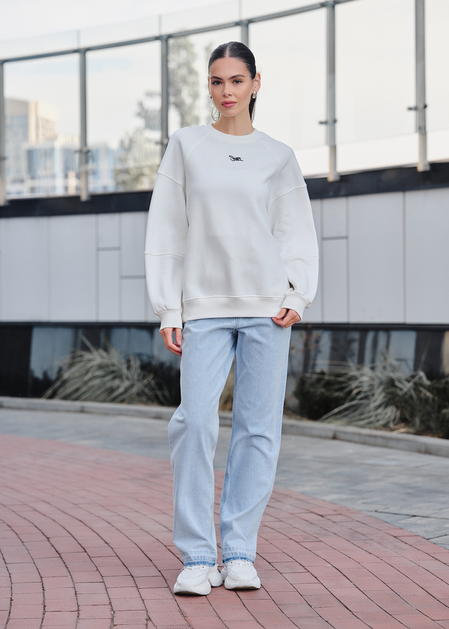 Damska bluza  Staff el white oversize fleece