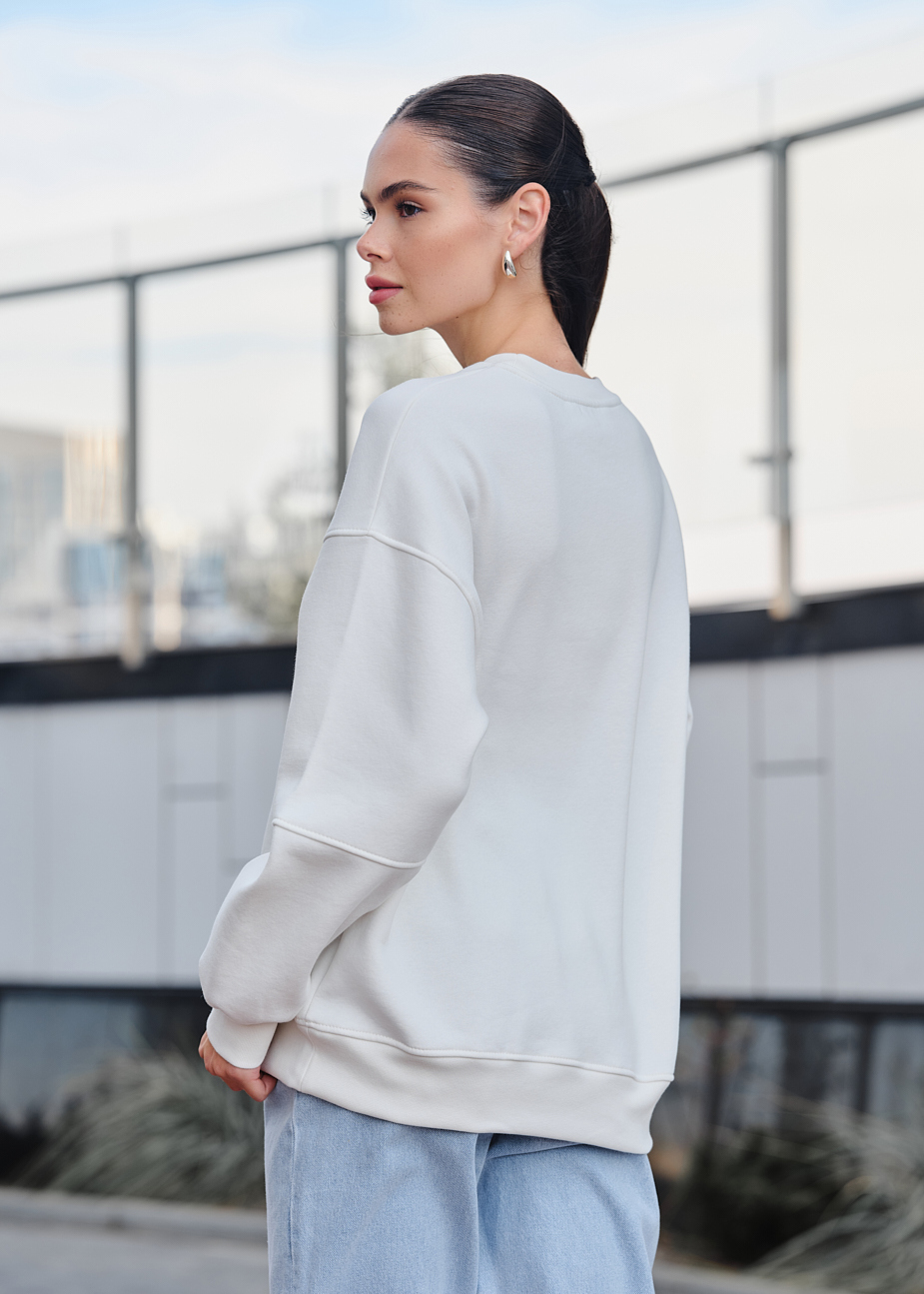 Damska bluza  Staff el white oversize fleece