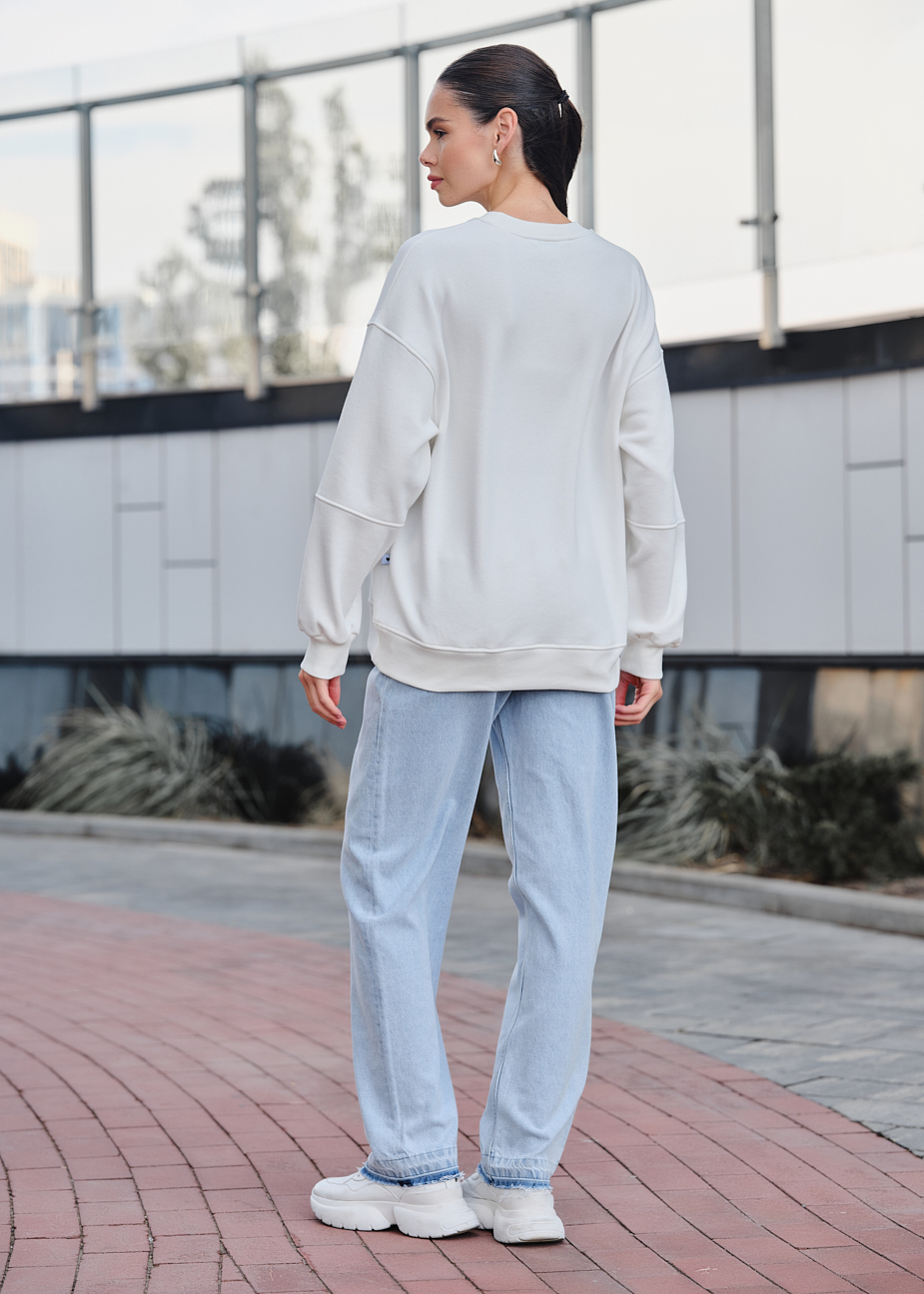 Damska bluza  Staff el white oversize fleece