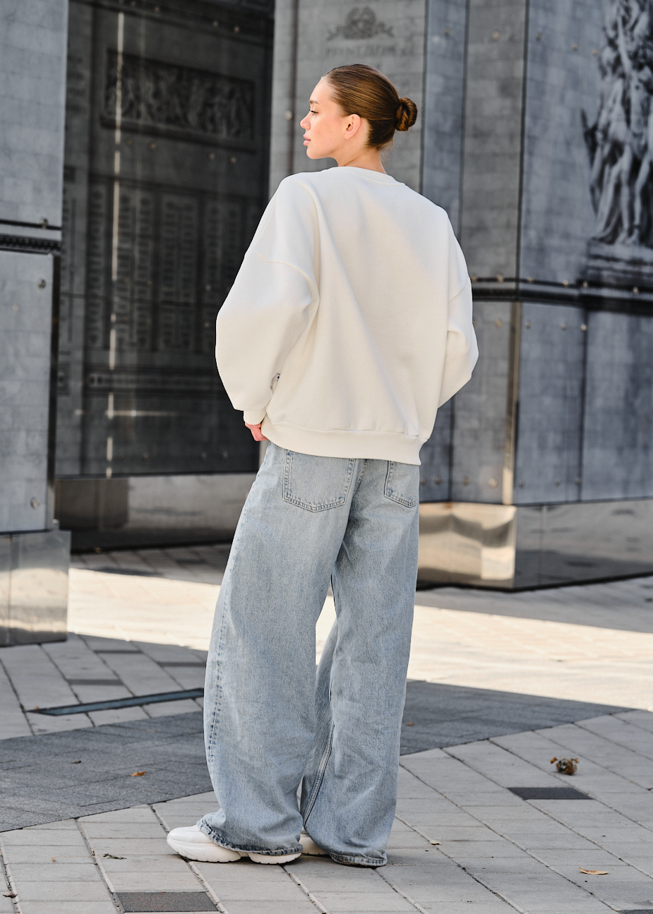 Damska bluza Staff white oversize fleece