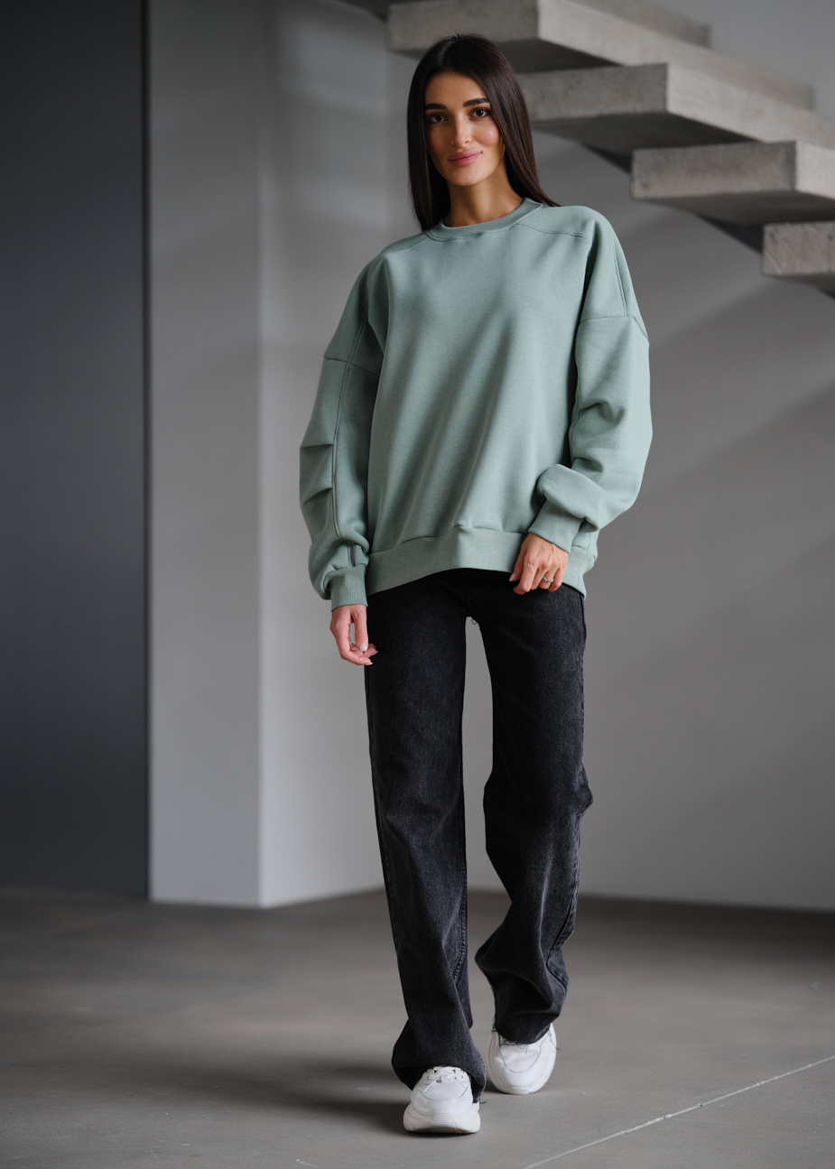 Bluza damska Staff mint oversize fleece