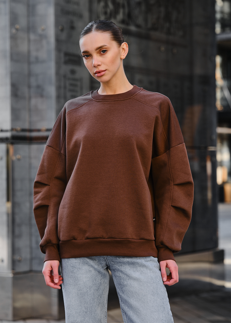 Bluza damska Staff brown oversize fleece