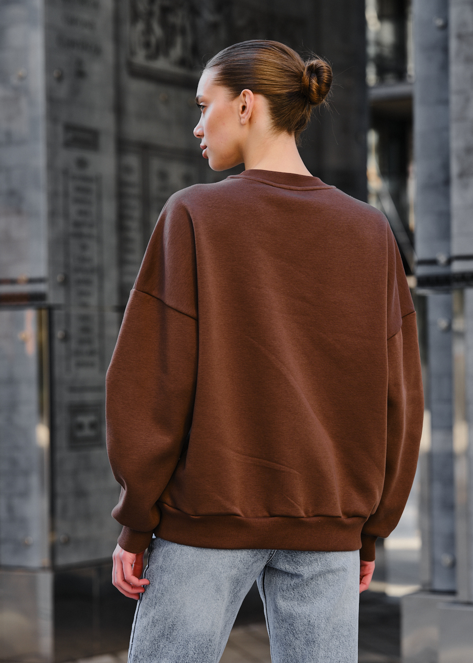 Bluza damska Staff brown oversize fleece