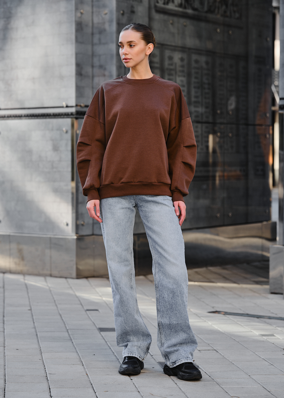 Bluza damska Staff brown oversize fleece