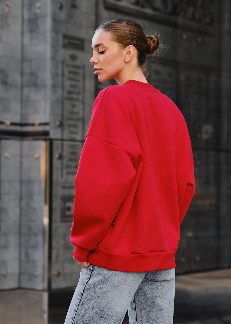 Bluza damska Staff red oversize fleece